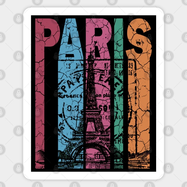 Paris - Retro City Design Sticker by TuncGK
